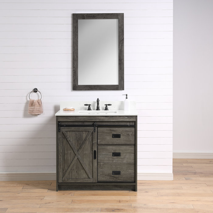 Sand & Stable Jillian 36'' Single Bathroom Vanity with Engineered Stone